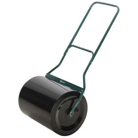Outsunny 20ft Sod Roller, Push/Tow Behind Lawn Roller, U-Shaped Handle, Filled with 16Gal Water, with Drain Plug, for Garden, Black