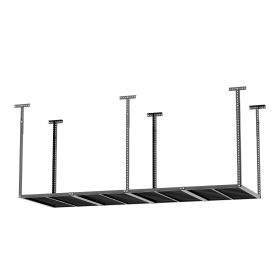 1PC Heavy Duty 3x8FT Garage Ceiling Storage Rack 750LB Capacity 4 Section Steel Utility Shelf for Organizing Tools Boxes Equipment Overhead Adjus
